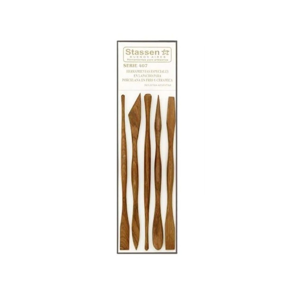 Set Estecas Stassen de madera 5 unidades