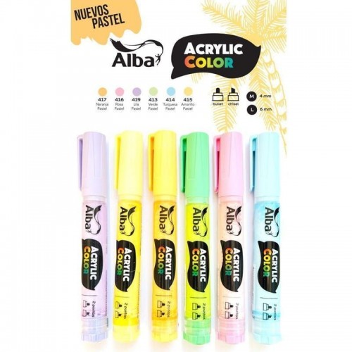 Marcadores Acrylic Color pastel 6 unidades