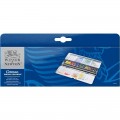 COTMAN WATER COLOURS BLUE BOX 12 HALF PANS