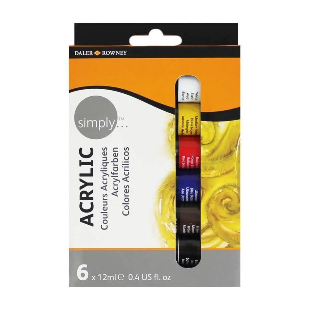 Estuche acrílicos Simply Daler Rowney 6 unidades
