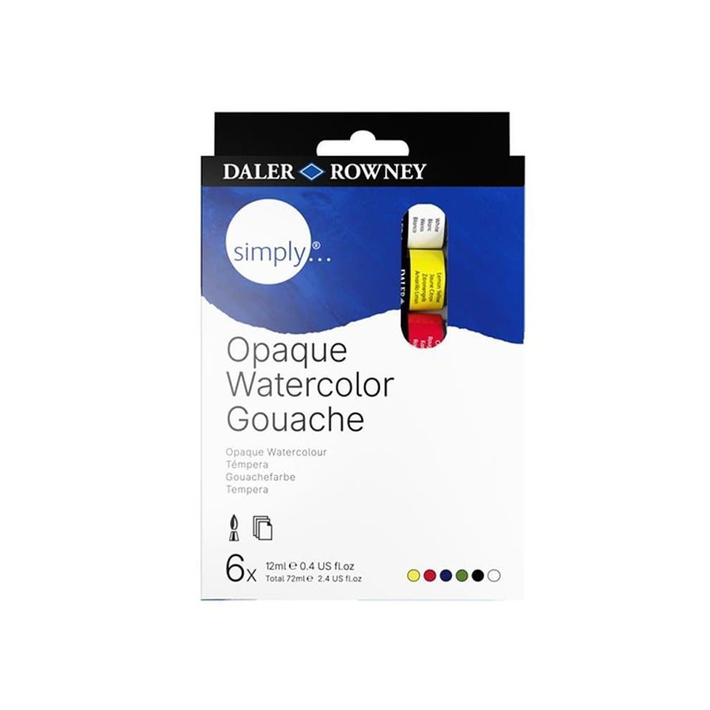 Estuche gouache Simply Daler Rowney 6 unidades