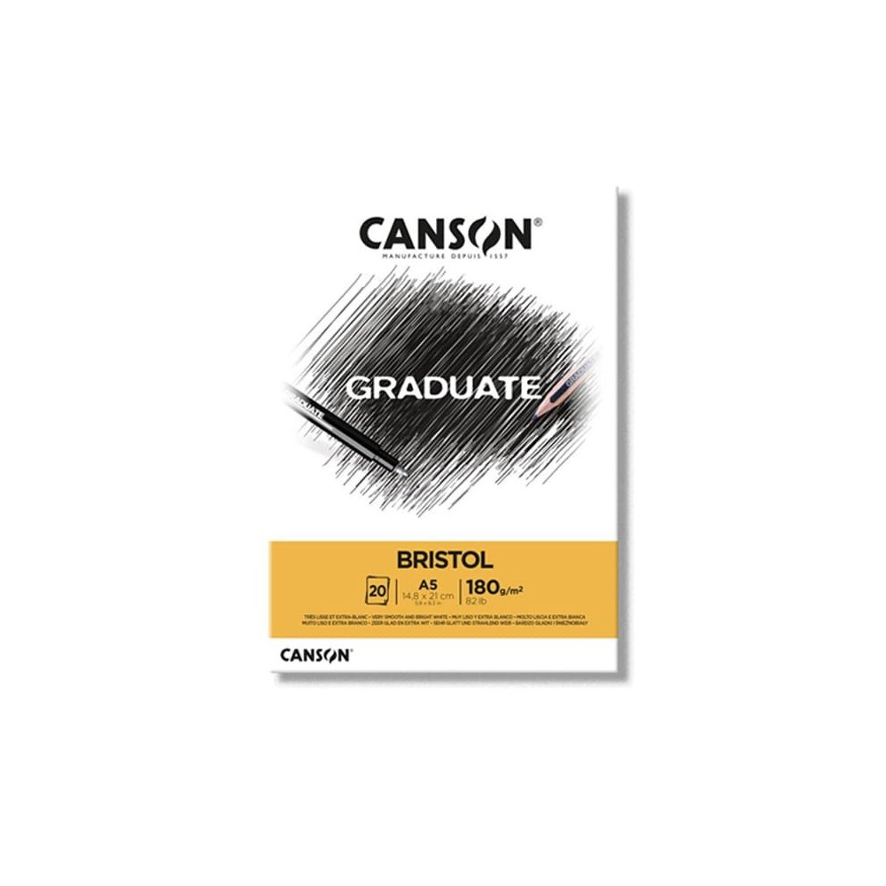 Block Canson Graduate Bristol 20hjs 180grs A5