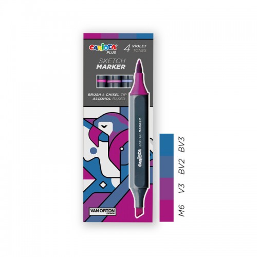 Marcador Sketch Carioca Plus doble punta gama violeta 4U