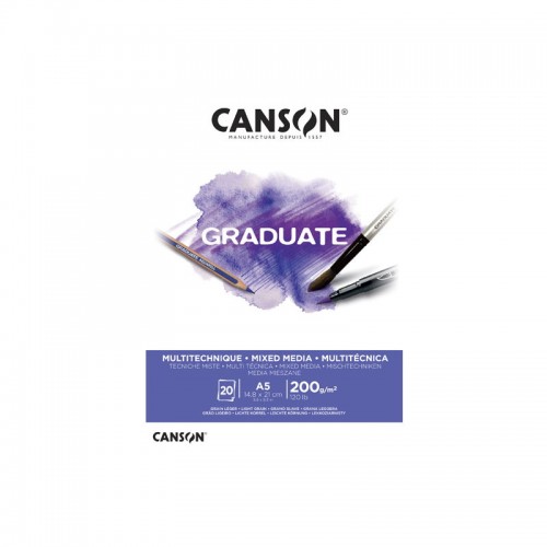 Block Canson Graduate Mix Media A5 200grs