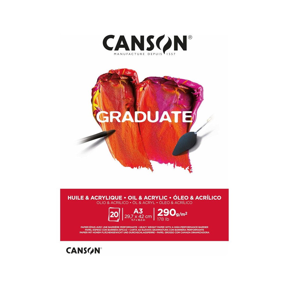 Block Canson Graduate Acrylic-Oleo A3 290grs