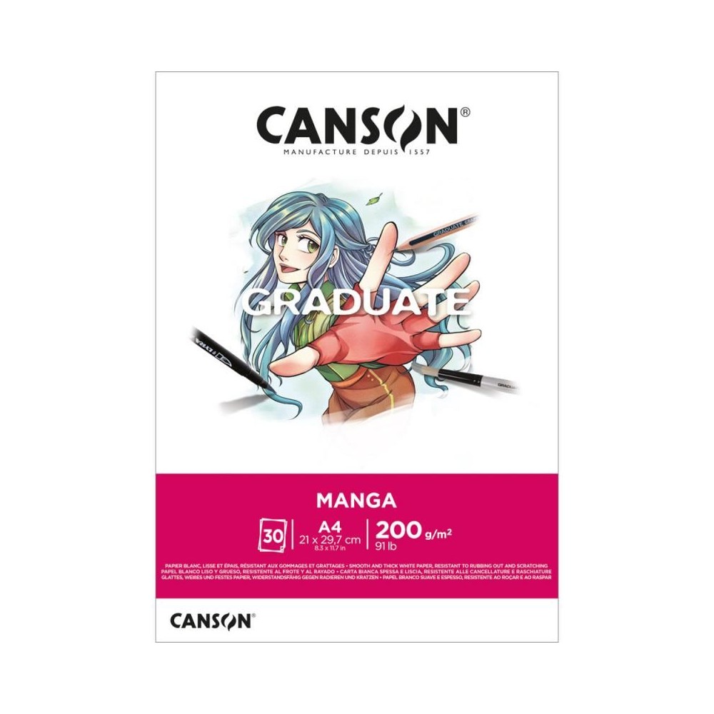 Block Canson Graduate Manga A4 200grs