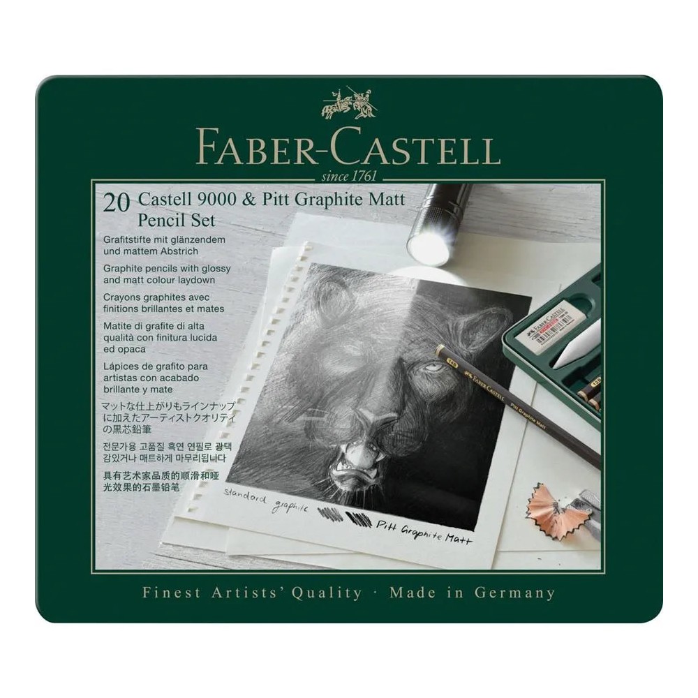 Estuche Pitt Graphite Matt & Castell 9000 20U