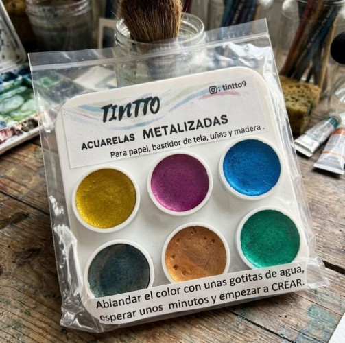 Acuarelas Tintto Metalizadas 6U