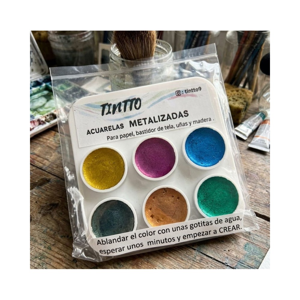 Acuarelas Tintto Metalizadas 6U