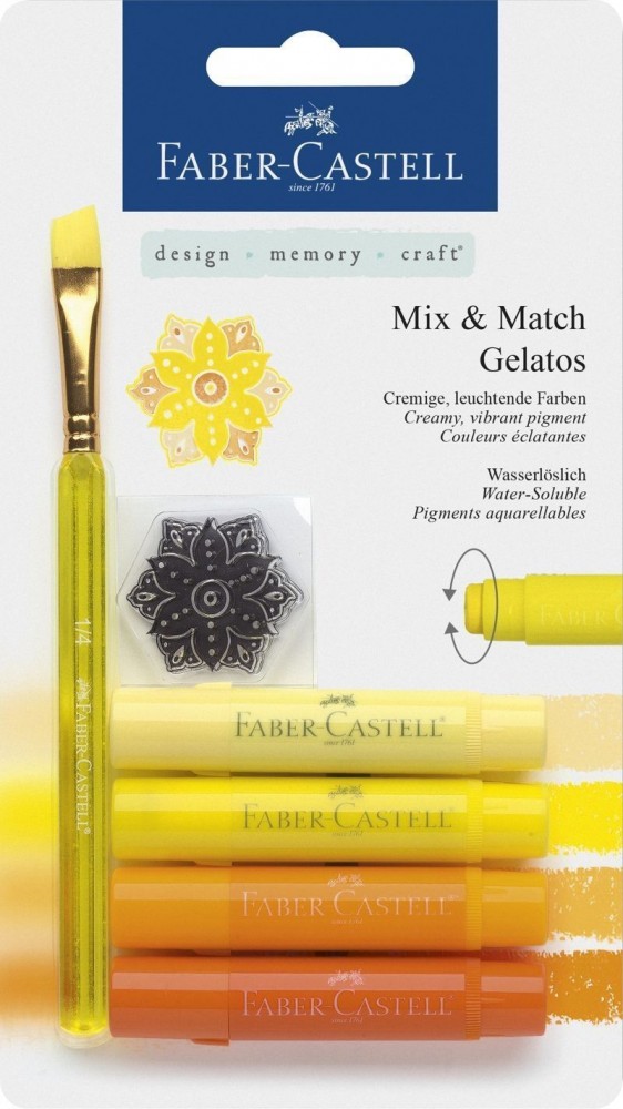 Ceras acuarelables Gelatos amarillos 6 piezas