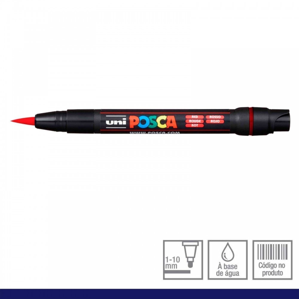 Marcador Posca pincel rojo