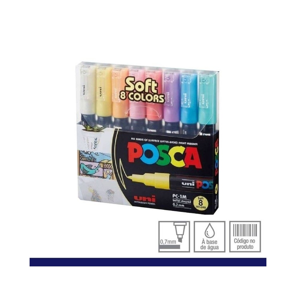 Estuche Posca Soft 1M 8 unidades