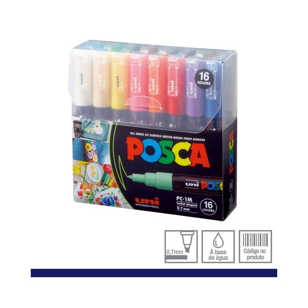 Estuche Posca 1M  16 unidades
