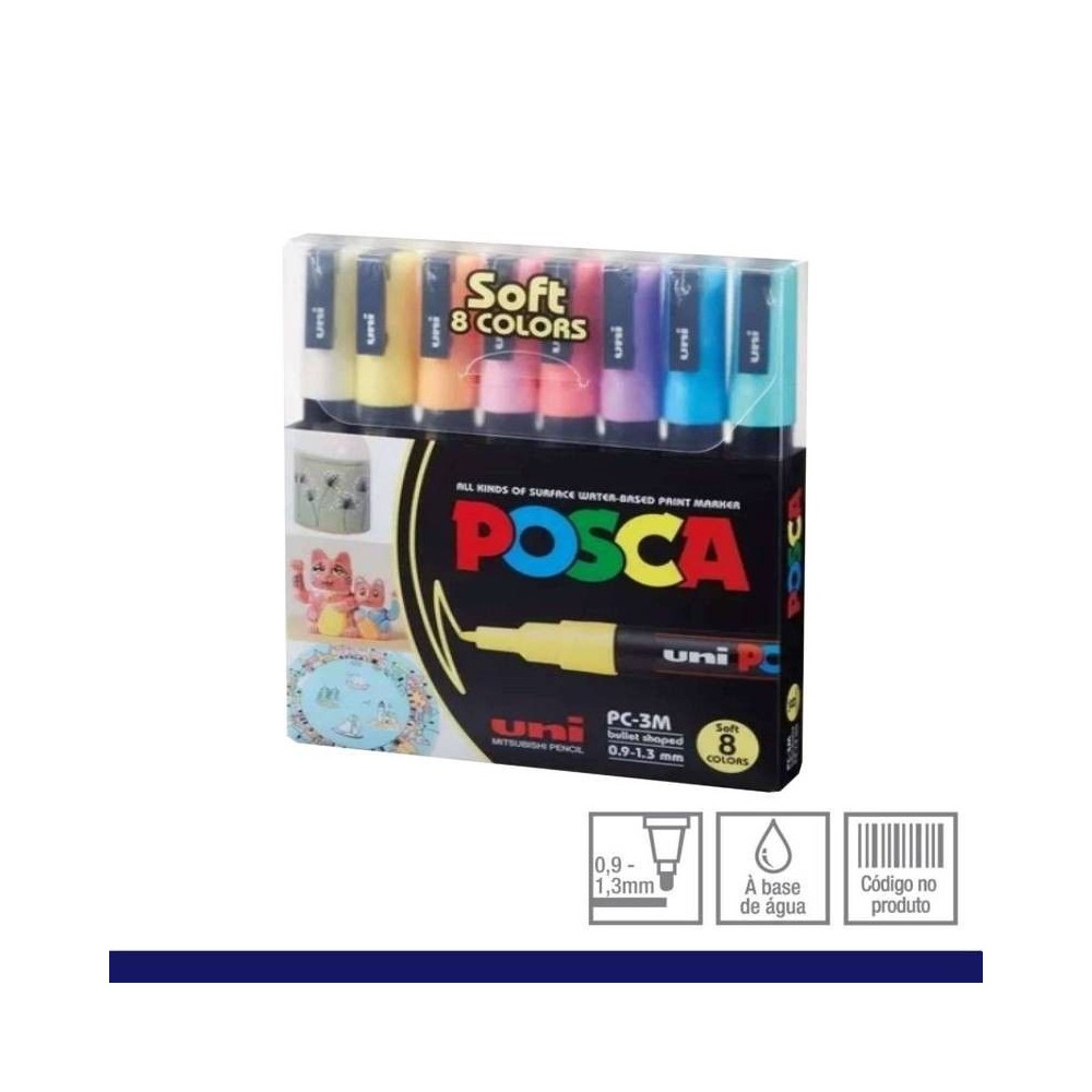 Estuche Posca Soft 3M 8 unidades