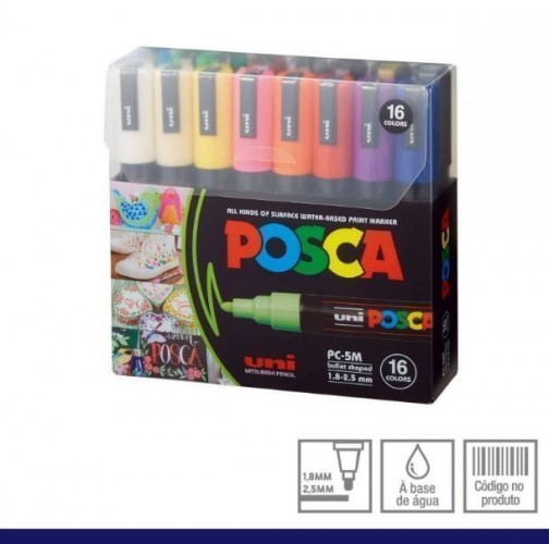 Estuche Posca 5M  16 unidades