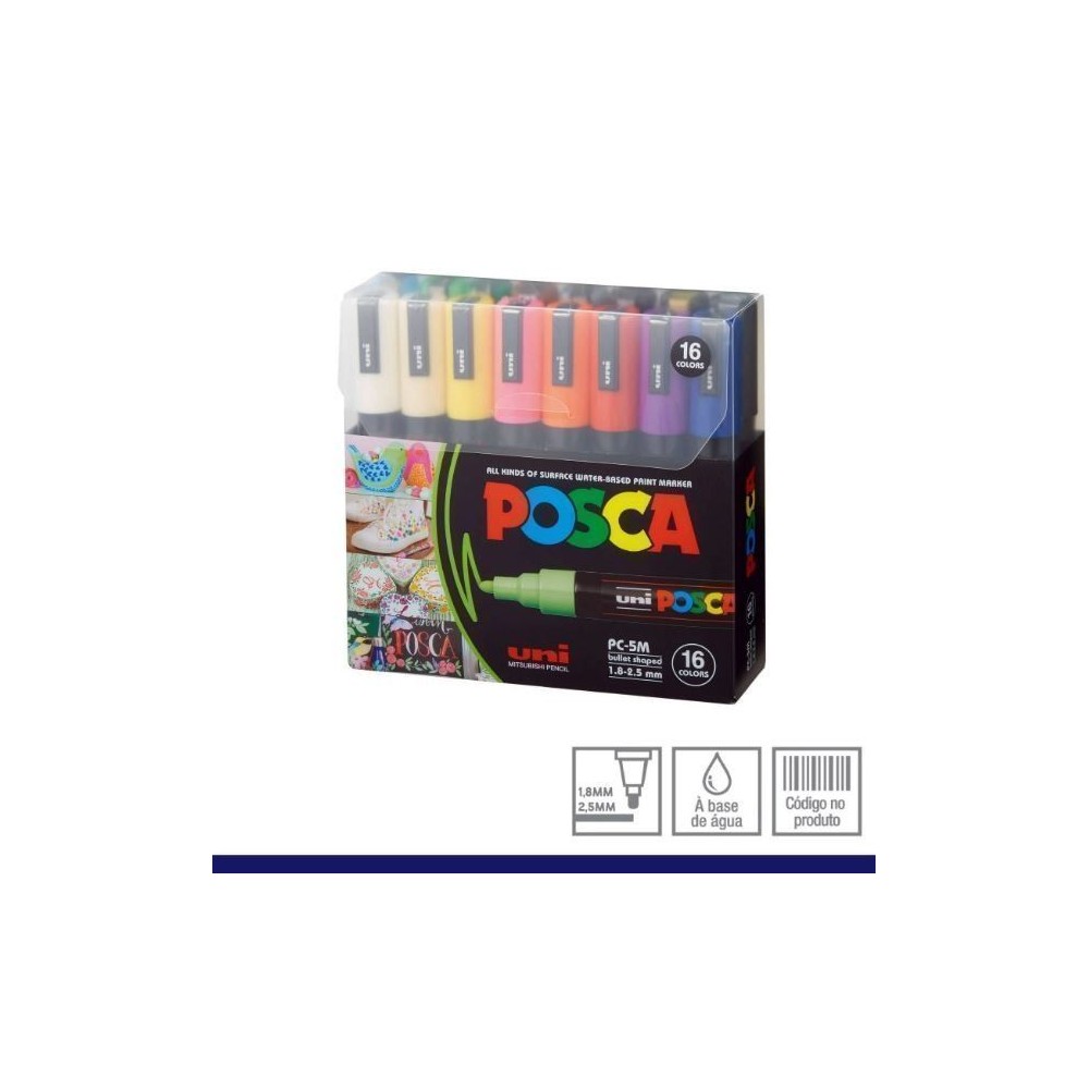 Estuche Posca 5M  16 unidades