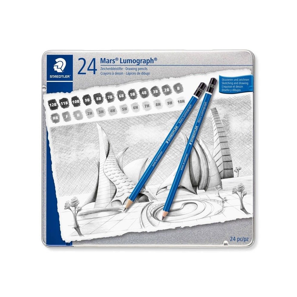 Lapices grafitos Staedtler Lumograph 24 unidades