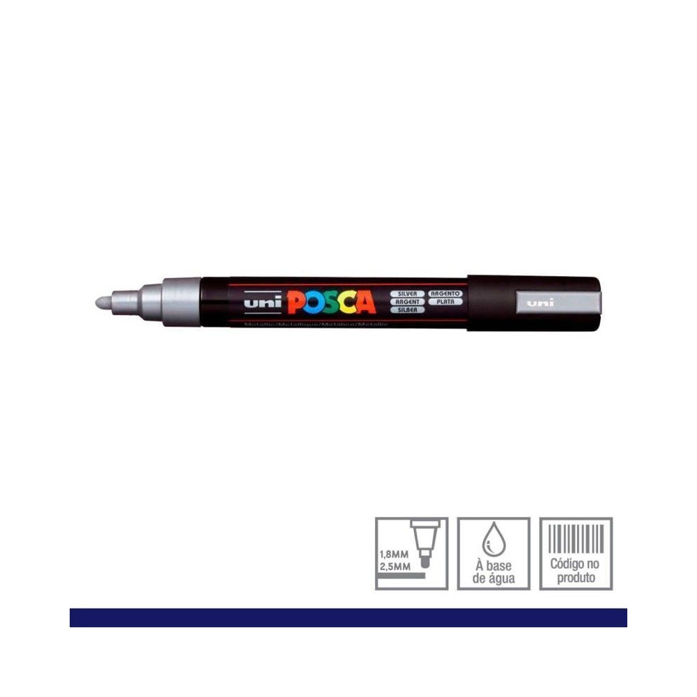 Marcador Posca 5M plata