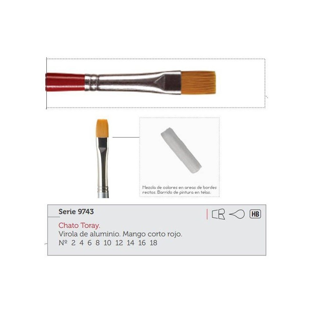 Pincel Plano Toray Hobby Art Nº18