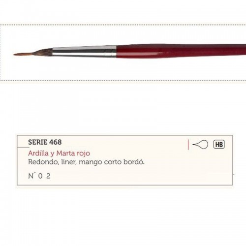 Pincel Ardilla y Marta rojo Nº0