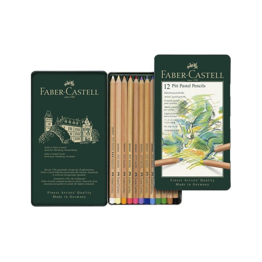 Lápices Pastel Pitt 12 unidades