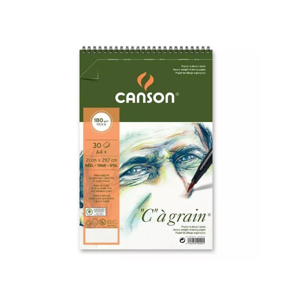 Block Canson C`a grain A4 180grs Espiralado