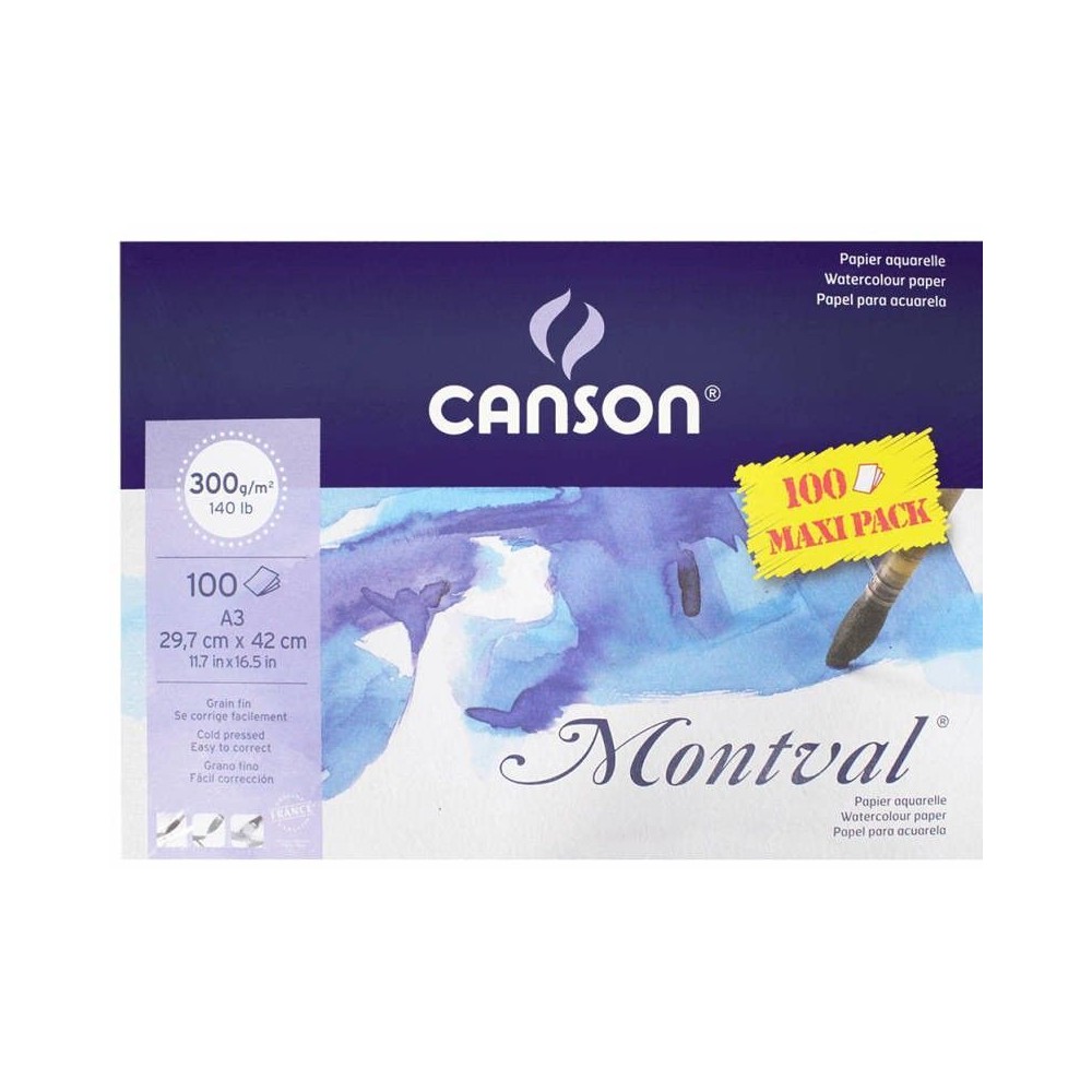 Block Canson Montval 100 hojas A3 300grs