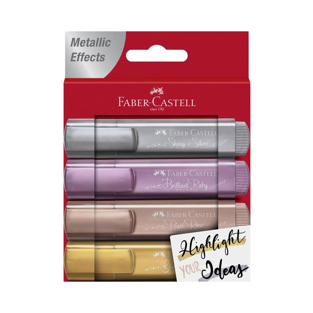 Set Resaltadores Metálicos 4 unidades Faber Castell