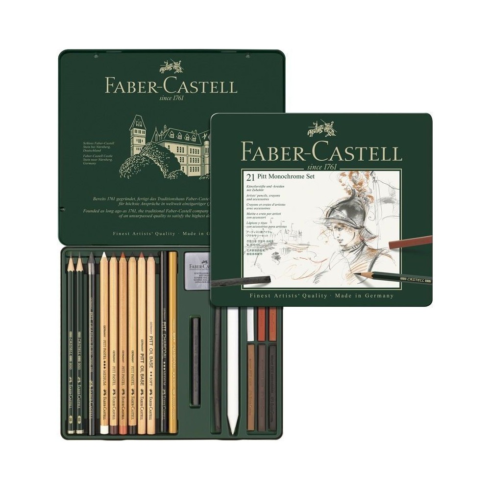 Estuche Pitt Monocromo Faber Castell 21 unidades