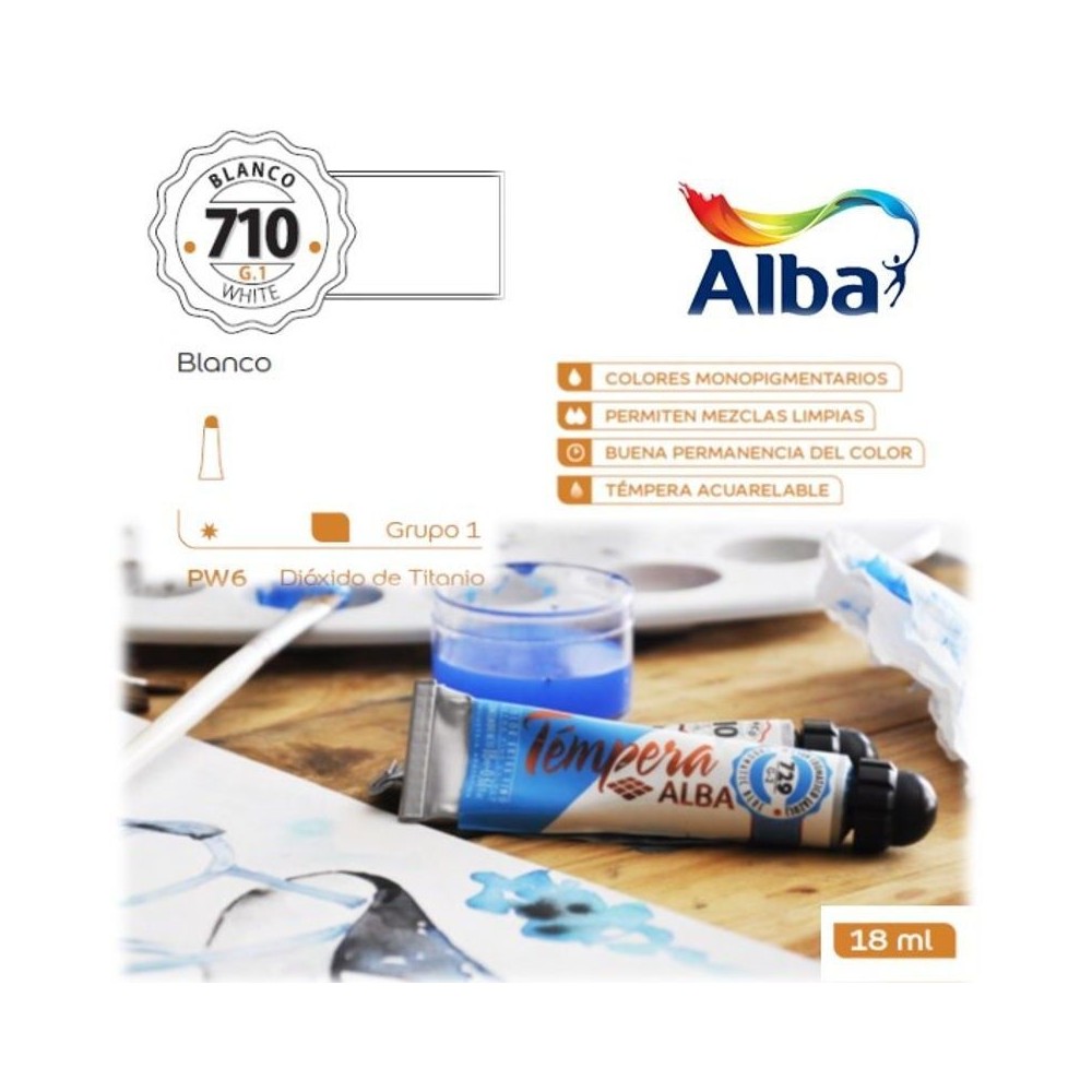 Témpera Profesional Alba Blanco Titanio 18ml G1