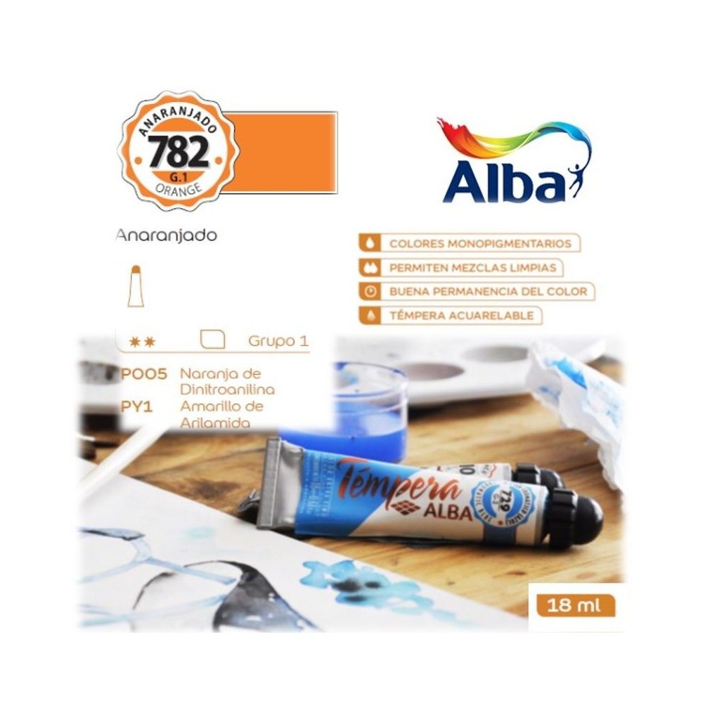 Témpera Profesional Alba Anaranjado 18ml G1