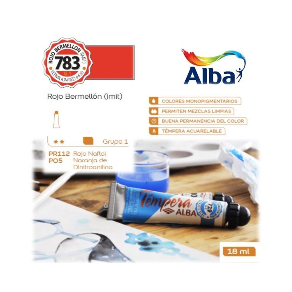 Témpera Profesional Alba Rojo Bermellón (Imit) 18ml G1