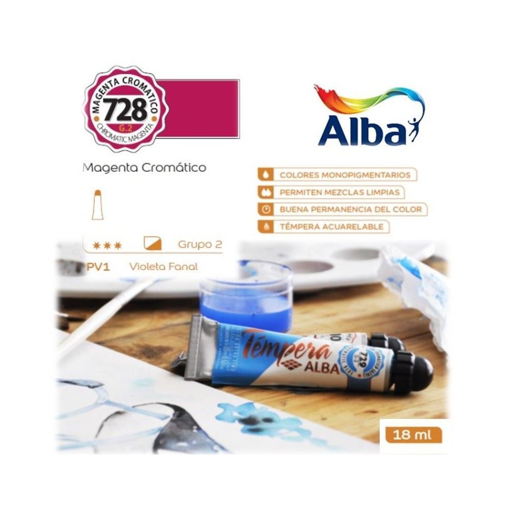 Témpera Profesional Alba Magenta Cromático 18ml G2