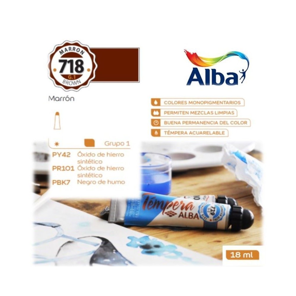 Témpera Profesional Alba Marrón 18ml G1
