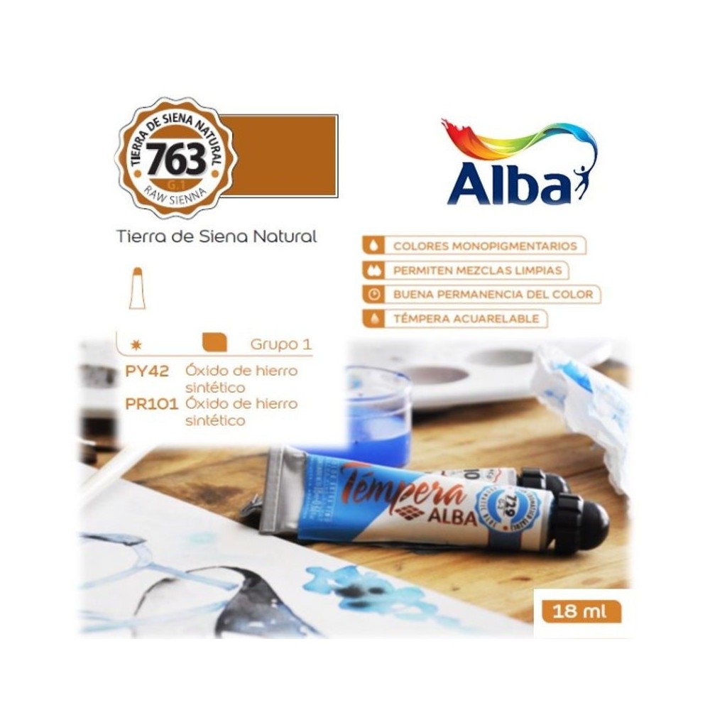 Témpera Profesional Alba Tierra de Siena Natural 18ml G1