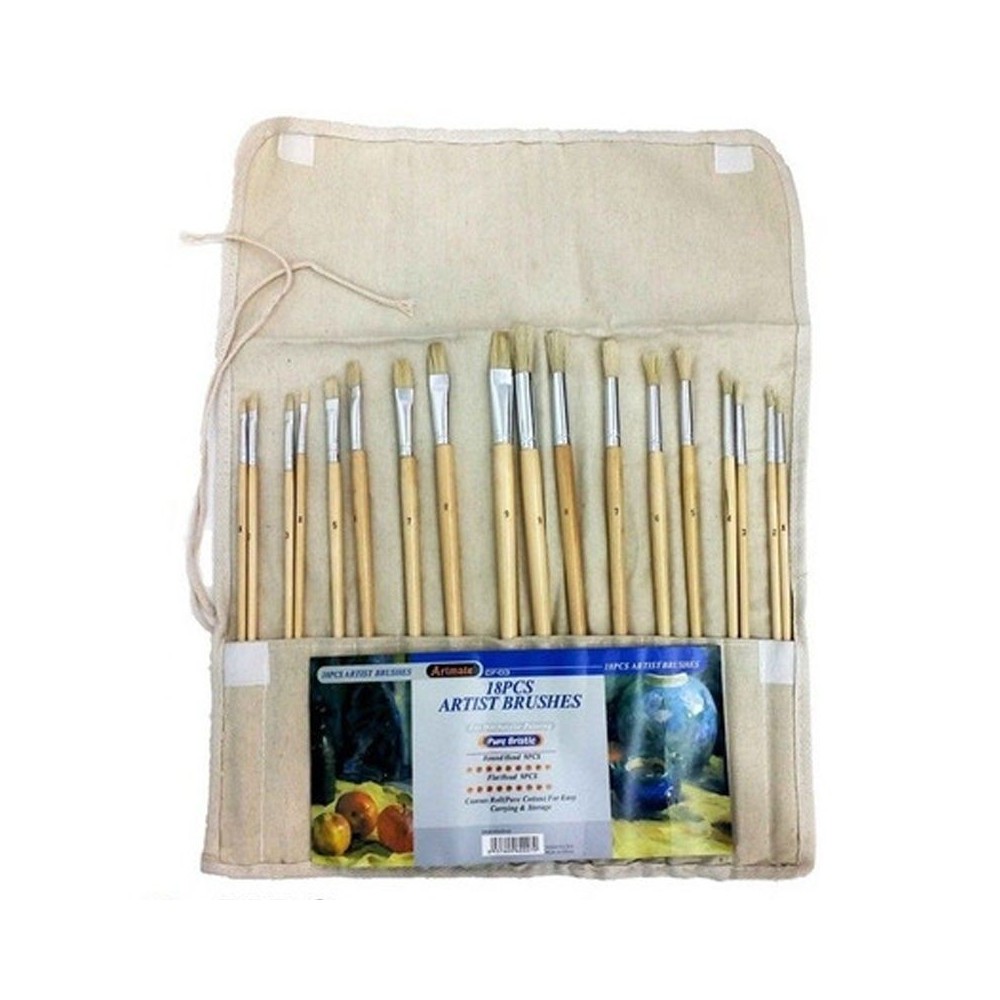 Set pinceles Artmate con porta pincel 18 unidades