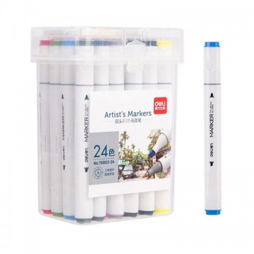 Sketch Marker Triangular doble punta Deli Box 24