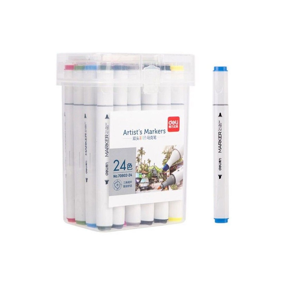 Sketch Marker Triangular doble punta Deli Box 24
