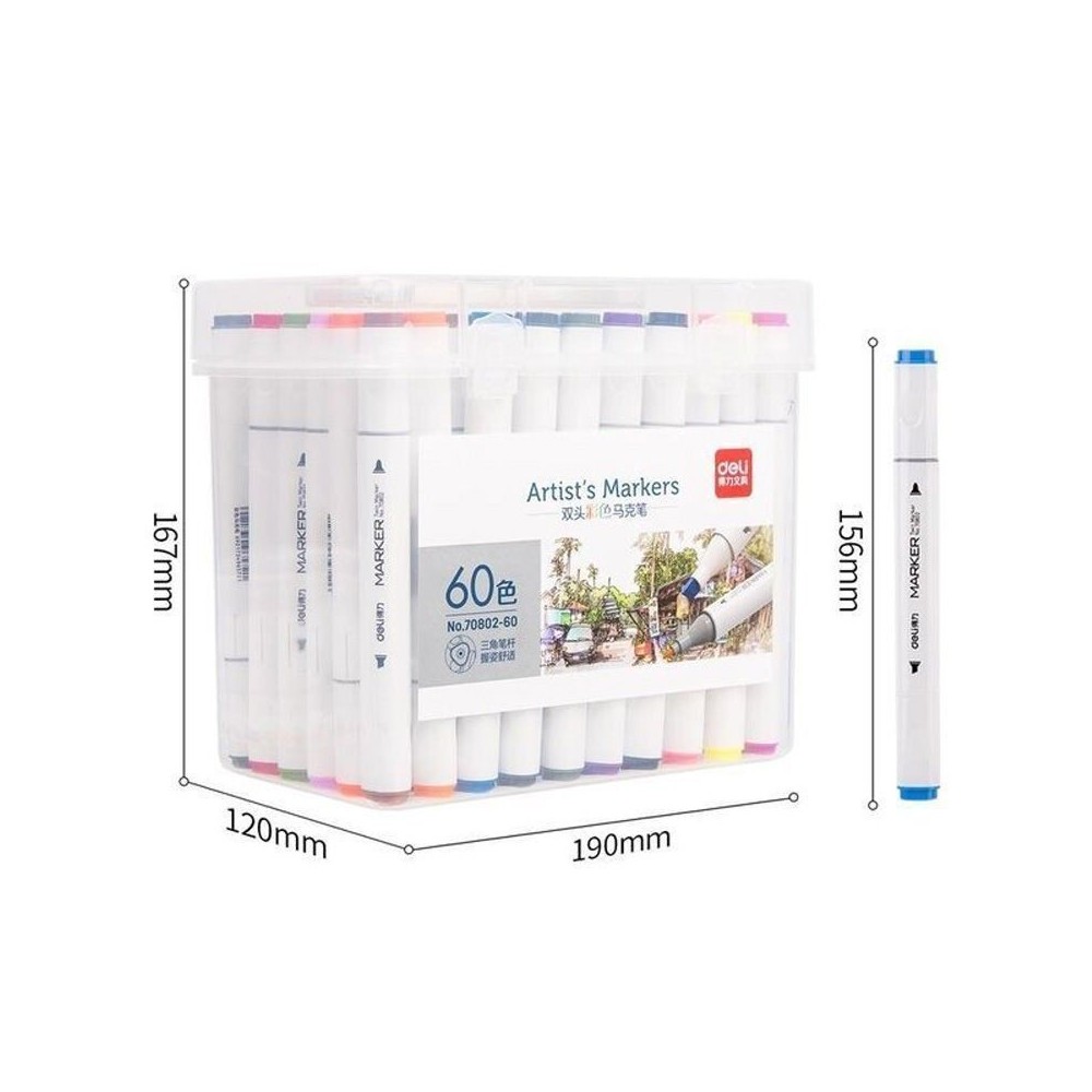 Sketch Marker Triangular doble punta Deli Box 60