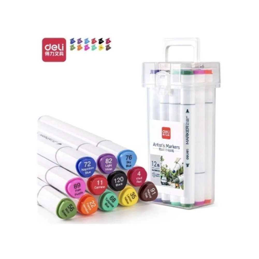 Sketch Marker Triangular doble punta Deli Box 12