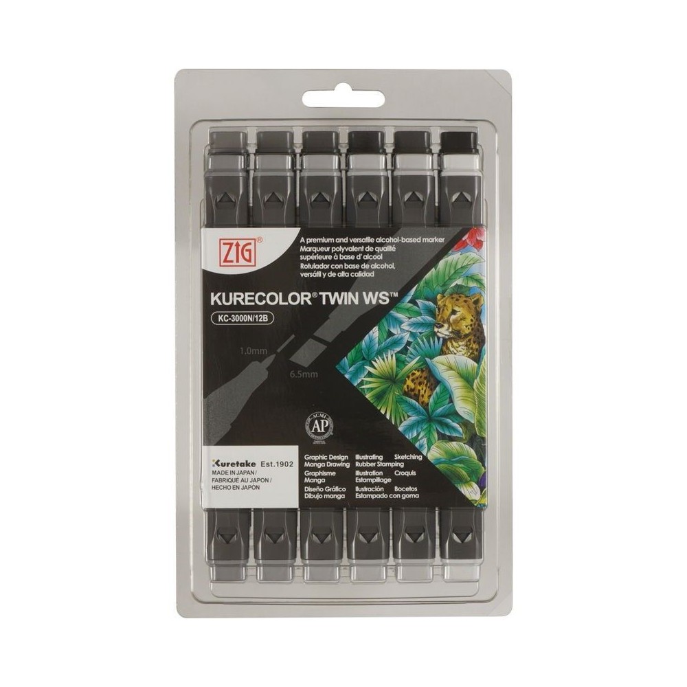 Rotuladores Kurecolor 12 Cool Gray