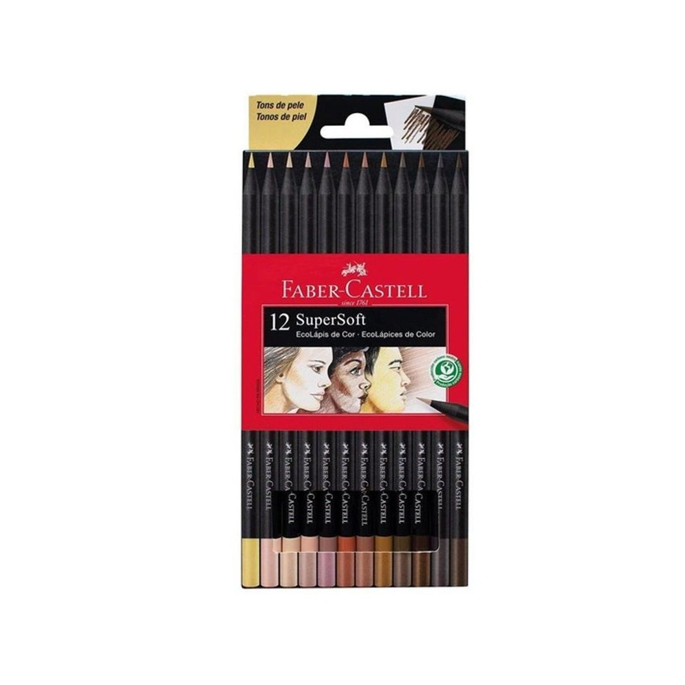Lápices Supersoft Faber Castell Tonos Piel 12 unidades