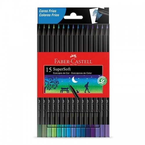 Lápices Supersoft Faber Castell Tonos Fríos 15 unidades