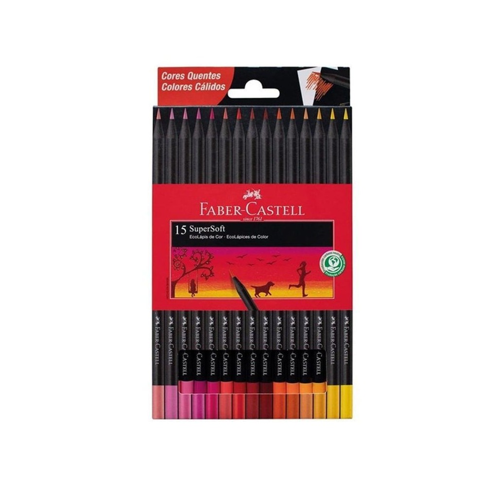 Lápices Supersoft Faber Castell Tonos Cálidos 15 unidades