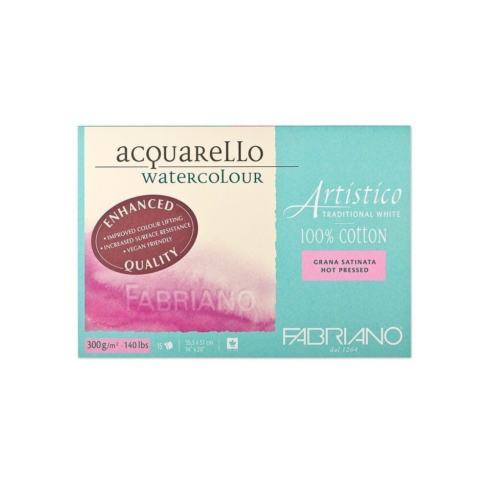 Block Fabriano Artístico 100% algodón Grano Satinado 23x30.5cm