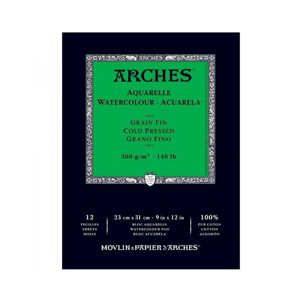 Block Arches 23x31cm 300grs Grano Fino 12 hojas