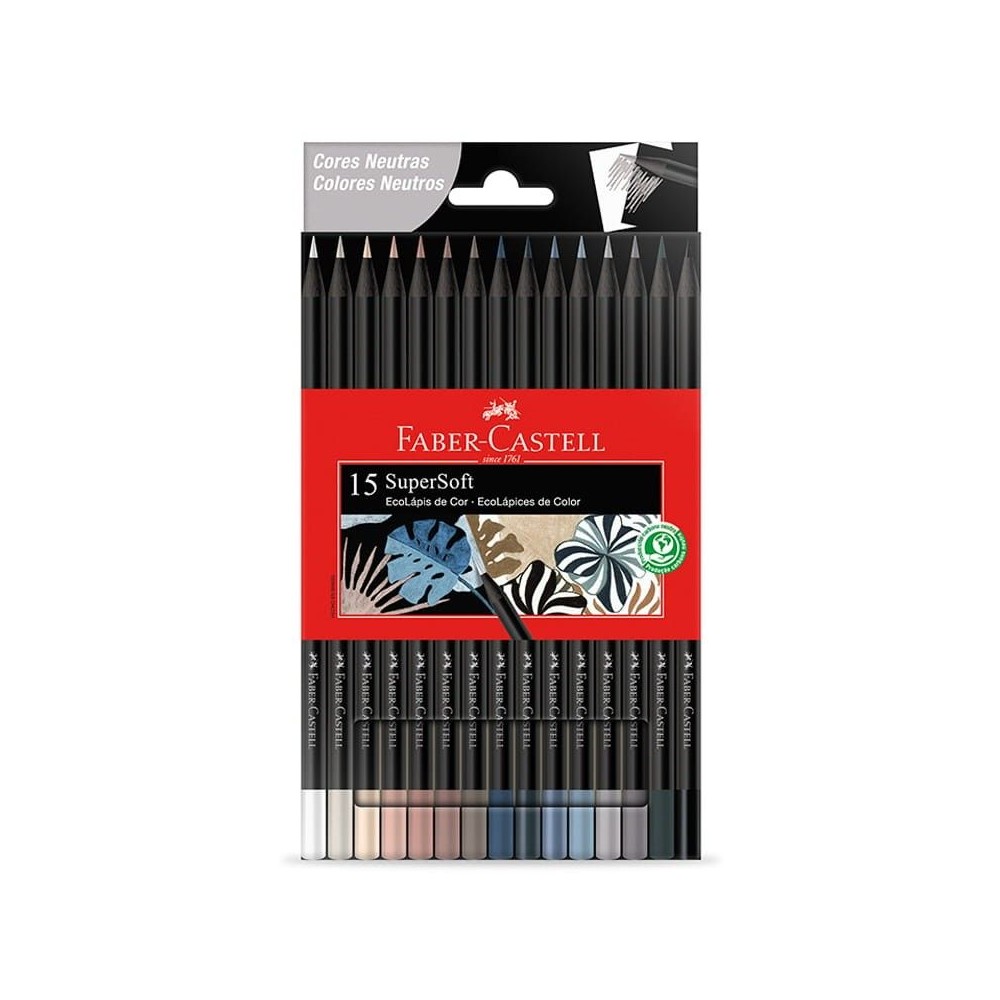 Lápices Superfsoft Faber Castell Tonos Neutros 15 unidades